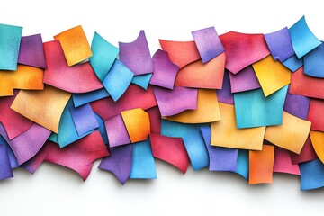 Poster - Colorful abstract background with a variety of vibrant paper squares and rectangles.