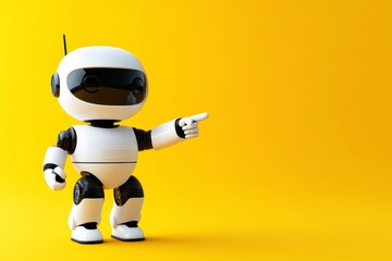 Poster - A cute robot pointing at a blank space. Copy it