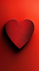 red heart on a red background