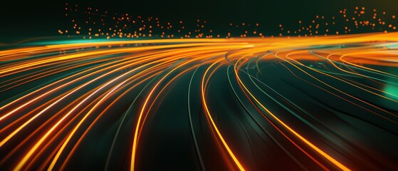 Dynamic light trails create a mesmerizing visual effect, embodying motion and energy in a dark setting.