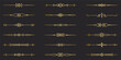© AnyaLi - Gold text dividers doodle set. Wedding decorative elements. Divider ornament, borders, vintage line separators. Hand drawn vector illustration isolated on white background