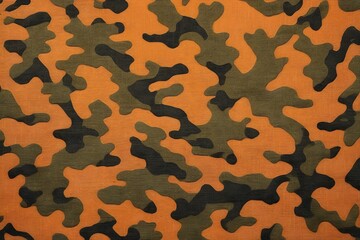 Orange military camouflage texture textile pattern background. Army-inspired design for uniforms and outdoor gear.