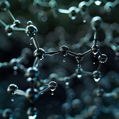 Close-Up View of Water Molecules in a Laboratory Setting During Science Experiment