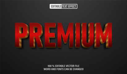 Poster - Editable 3d text style effect - Golden Red Premium text effect Template
