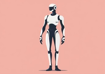 Poster - White and black humanoid robot, futuristic technology concept