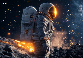 Wall Mural - stock image of a space astronaut wearing a helmet.