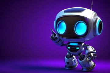 Poster - An Stock robot pointing at a space.