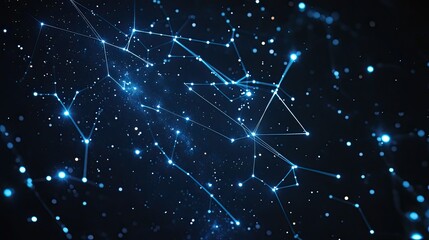 A close-up view of a constellation, with bright stars connected by lines to form a familiar shape against the deep black sky.