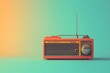 © Rattana - Retro 80s/90s Vintage Radio with Vibrant Colors - Nostalgic Technology Conceptual Artwork with Copy Space
