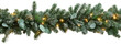 © Alena - Festive Christmas garland with minimalistic decor, green needles, lights , eucalyptus for winter holiday decorations. Isolated on transparent background. PNG