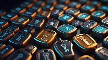 digital key 3d render icons.generative.ai