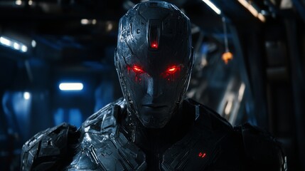 Poster - Art, Technology, and Creativity: A Futuristic AI Robot.