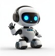 © Halina Berah - Using stock smart robot technology, this AI chat bot waves his hand while wearing headphones. It renders 3D PNG data for you.