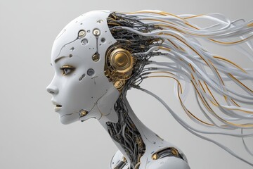 Poster - Female robot with generative AI created in the future