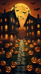 Poster - halloween background with pumpkin