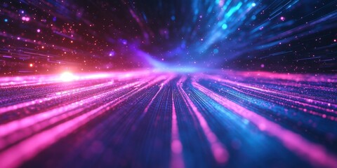 Poster - vibrant sound waves and colorful particles
