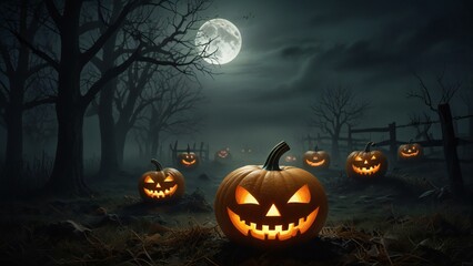 halloween background with pumpkin