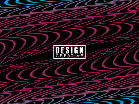 Futuristic abstract technology shining rainbow light lines on black background modern wave line pattern. Vector minimal line background with text for social media covers, headers, etc.