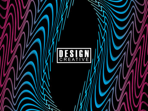 Futuristic abstract technology shining rainbow light lines on black background modern wave line pattern. Vector minimal line background with text for social media covers, headers, etc.