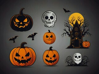 Poster - halloween background with pumpkin