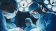 © Curioso.Photography - Surgeons in an operating room performing surgery under bright surgical lights, wearing scrubs and masks.