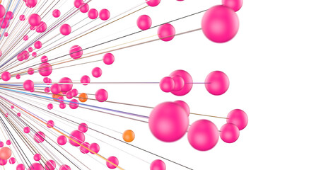 Leinwandbilder - Global network. Blockchain. 3D illustration. Neural networks and artificial intelligence. Abstract