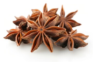 Wall Mural - A fresh Star anise and Star anise Power isolated on white