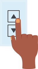 Poster - Hand is pressing the up button on a control panel