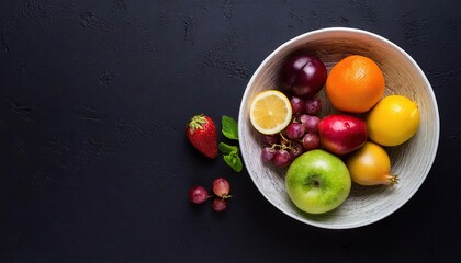 Wall Mural - Fresh fruit in a bowl