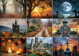 * Ghastly Graveyard Halloween Design Moodboard