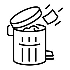 Poster - Pedal bin icon in outline style