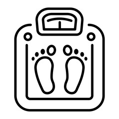 Poster - Bathroom scale icon in linear style