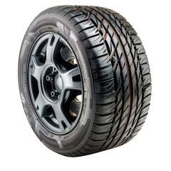 Car tire with alloy wheel transparent background