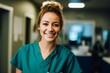 © Vorda Berge - Portrait of a young nurse in scrubs at hospital