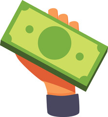 Poster - Hand holding a banknote, symbolizing wealth, salary, or financial success