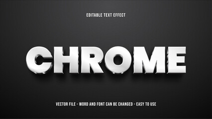 Poster - Chrome editable text effect, steel text style