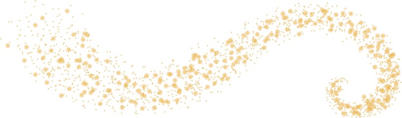 Poster - Glittering vector dust on a transparent background. Golden sparkling lights. Christmas Holiday glow particle. Magic star effect. Shine background. Festive party design. PNG image