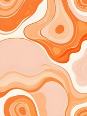 Poster - Abstract Orange and White Swirls