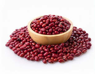 A bowl of adzuki bean isolated on white background 