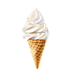 Delicious soft serve ice cream in a crispy cone, perfect for summer treats and dessert cravings.