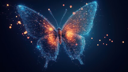 Poster - Abstract Butterfly with Lights