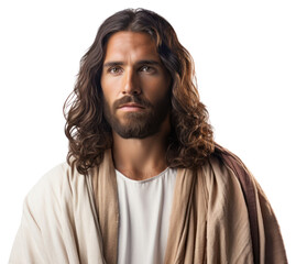 Poster - PNG Jesus portrait beard adult.