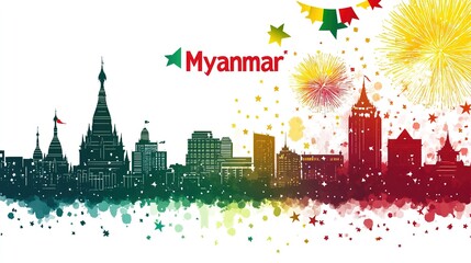 Myanmar Independence Day. Vector Illustration. January 4th