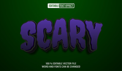 Wall Mural - Editable 3d text style effect - Scary Halloween text effect Template