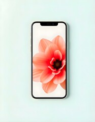 mobile mockup with beautiful display of flower wallpapers 
