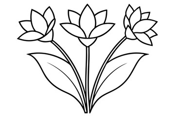 Wall Mural - Tulip flower line art