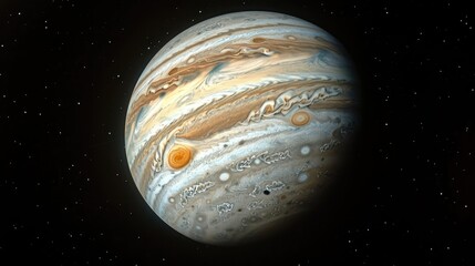 a detailed image of jupiter showcasing its great red spot and cloud band