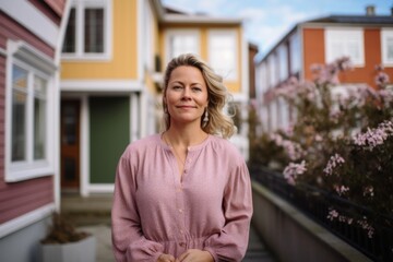 Wall Mural - Portrait of a middle aged Caucasian body positive woman