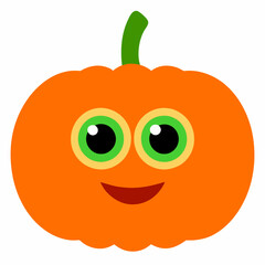 Wall Mural - Halloween pumpkin with big eye vector illustration on white background