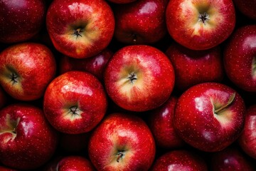 Lots of red apples. Tasty and juicy. Background of apples. High quality photo, ai